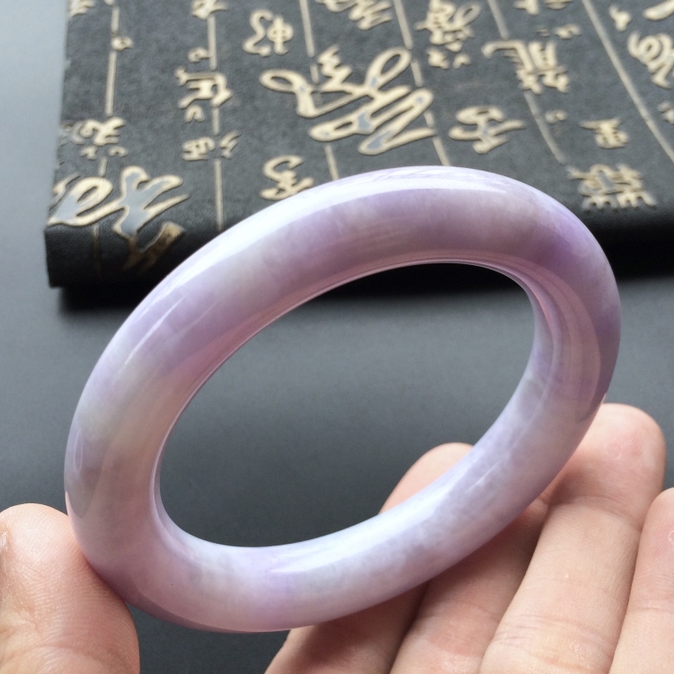 (超值推荐)糯冰种紫罗兰圆条手镯(56.4mm)