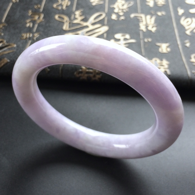 (超值推荐)糯冰种紫罗兰圆条手镯(56.4mm)