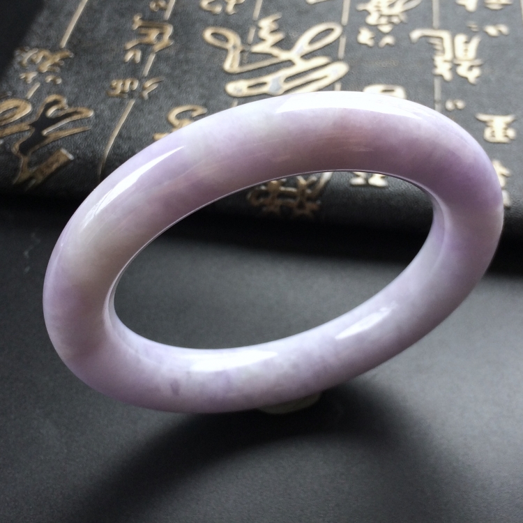(超值推荐)糯冰种紫罗兰圆条手镯(56.4mm)