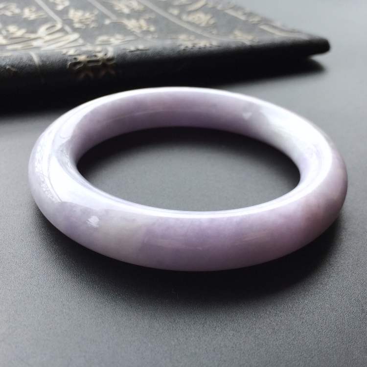 (超值推荐)糯冰种紫罗兰圆条手镯(56.4mm)