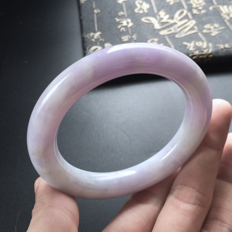 (超值推荐)糯冰种紫罗兰圆条手镯(56.8mm)