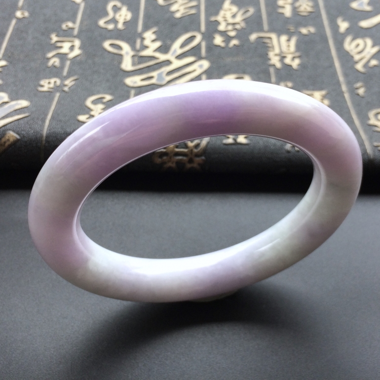 (超值推荐)糯冰种紫罗兰圆条手镯(56.8mm)