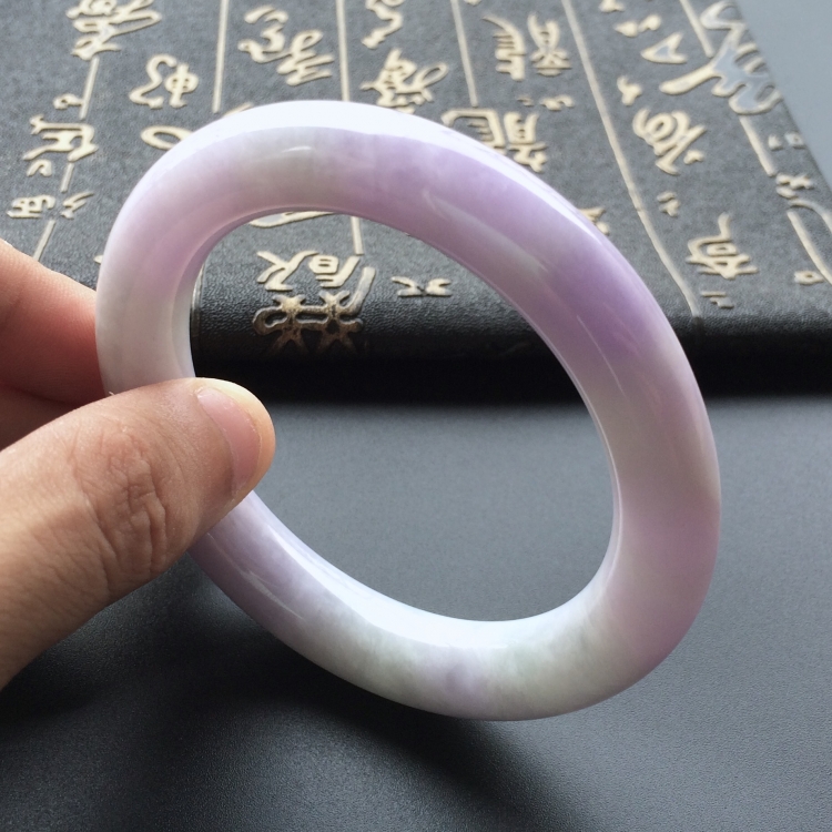 (超值推荐)糯冰种紫罗兰圆条手镯(56.8mm)