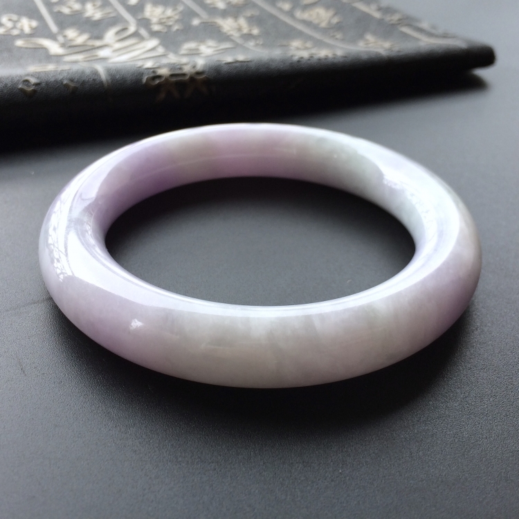 (超值推荐)糯冰种紫罗兰圆条手镯(56.8mm)