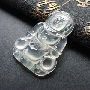 (超值推荐)冰玻种淡晴水观音挂件