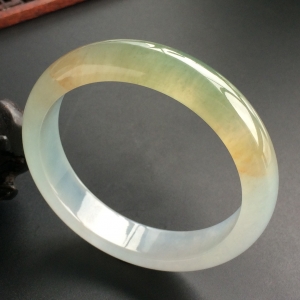 (超值推荐)冰种晴水黄翡手镯(54.5mm)