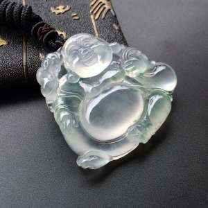 (超值推荐)冰种飘花布袋佛挂件