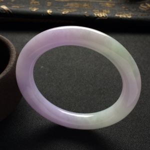 （超值推荐）糯冰种紫罗兰圆条手镯（57mm）