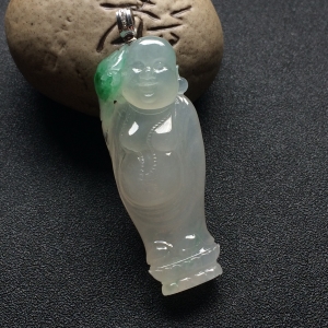 （超值推荐）冰种飘绿花纳福挂件