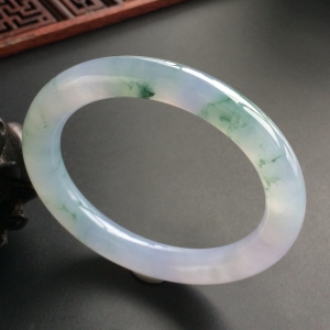 (超值推荐)糯冰种紫罗兰飘花圆条手镯(53.3mm)