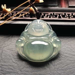 （超值推荐）冰种略飘花玉佛挂件
