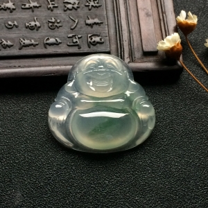 （超值推荐）冰种飘花玉佛挂件