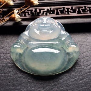 （超值推荐）冰种略飘花玉佛挂件