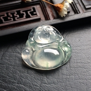 （超值推荐）冰种飘花玉佛挂件