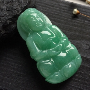 （超值推荐）糯冰种豆色观音挂件