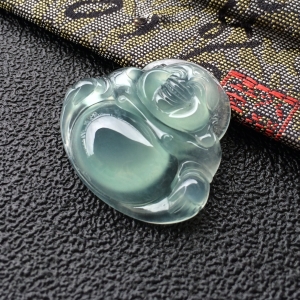 (超值推荐)冰种蓝晴水玉佛挂件
