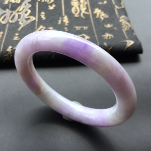 (超值推荐)糯冰种紫罗兰圆条手镯(55.8mm)