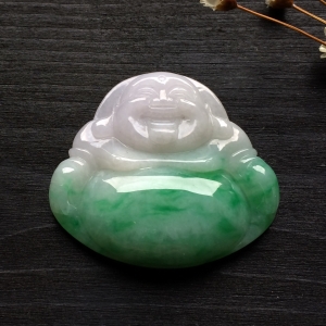 （超值推荐）糯冰种飘翠玉佛挂件