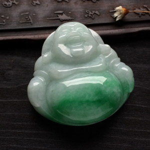 （超值推荐）糯冰种飘翠玉佛挂件
