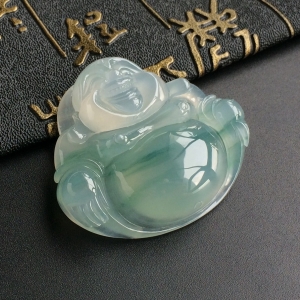 (超值推荐)冰种飘花佛公挂件