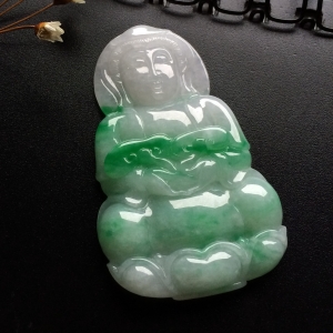 （超值推荐）糯冰种飘翠观音挂件