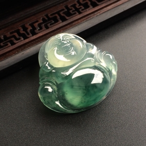 （超值推荐）冰种飘花玉佛挂件