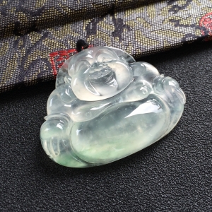 (超值推荐)冰种略飘花玉佛挂件