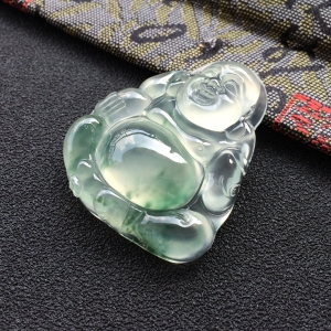 (超值推荐)冰种飘花玉佛挂件