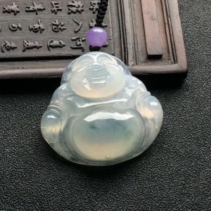 （超值推荐）冰种略飘花玉佛挂件