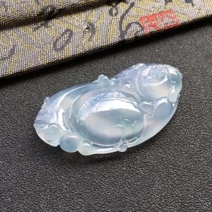 (超值推荐)冰种淡紫罗兰略飘花逍遥佛挂件