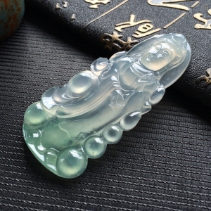 (超值推荐)冰种晴水站观音挂件