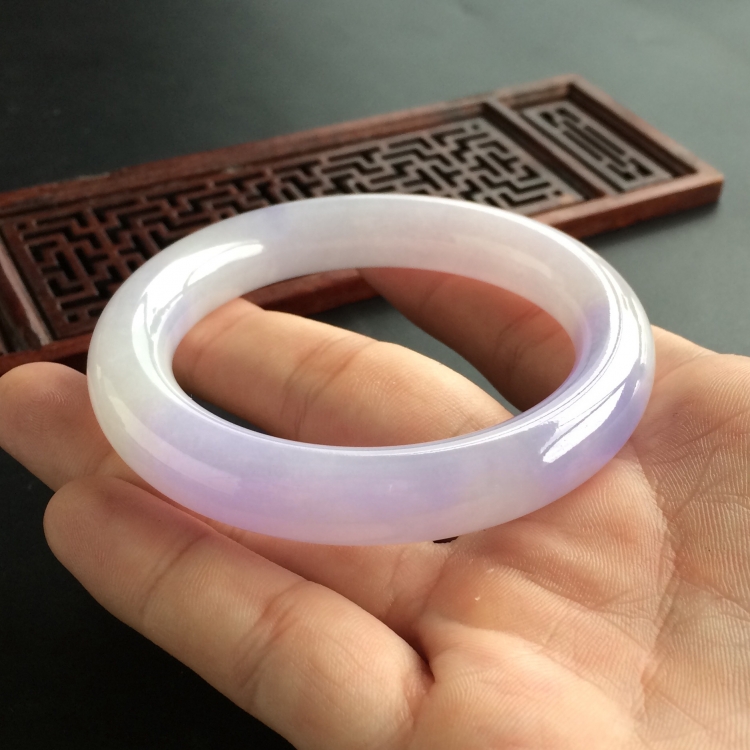 (超值推荐)糯冰种紫罗兰圆条手镯(55.5mm)