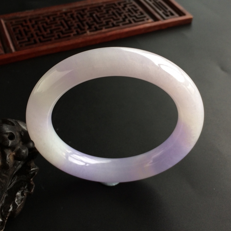 (超值推荐)糯冰种紫罗兰圆条手镯(55.5mm)