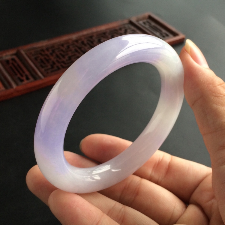 (超值推荐)糯冰种紫罗兰圆条手镯(55.5mm)