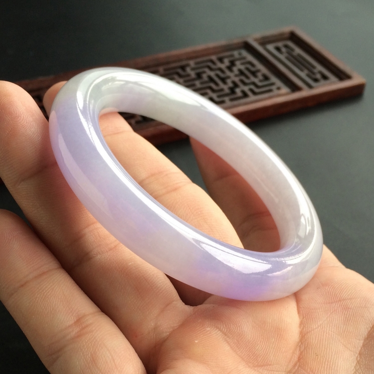 (超值推荐)糯冰种紫罗兰圆条手镯(55.5mm)