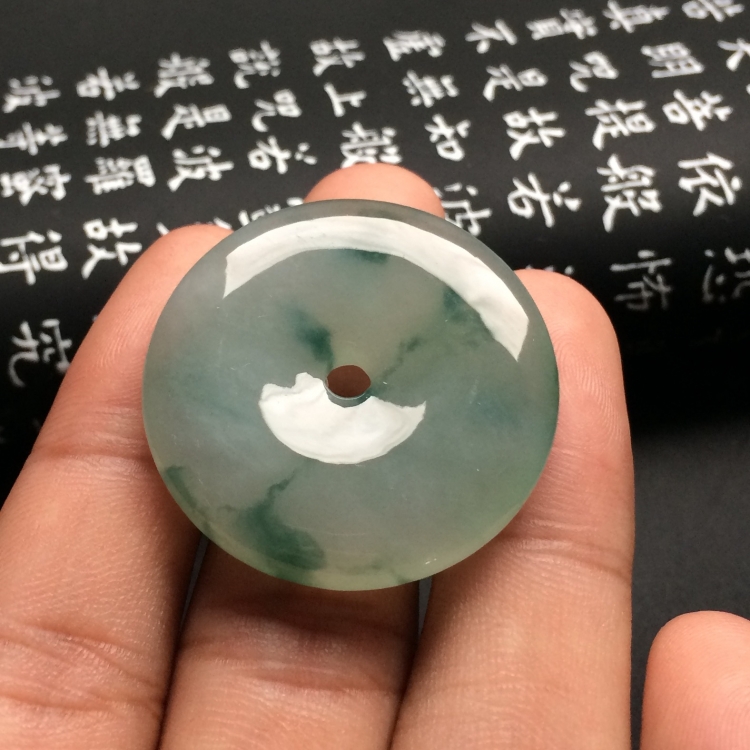 （超值推荐）糯冰种飘花平安扣挂件