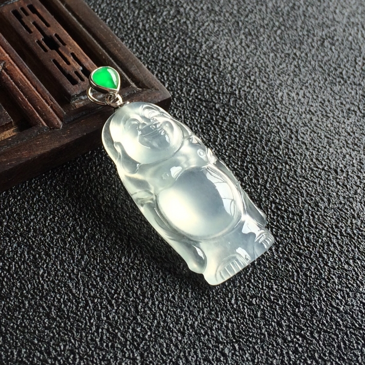 (超值推荐)冰种淡晴水站佛挂件