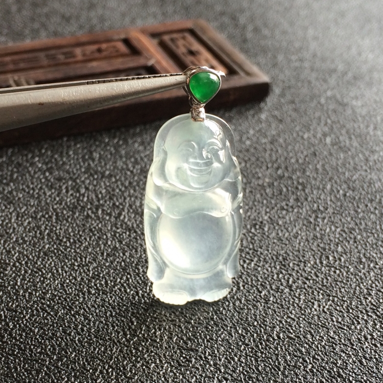 (超值推荐)冰种淡晴水站佛挂件