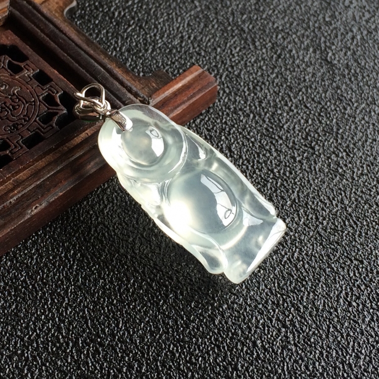 (超值推荐)冰种淡晴水站佛挂件