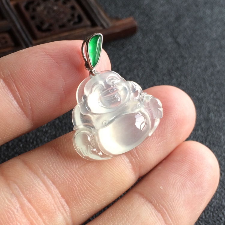 (超值推荐)冰种淡晴水玉佛挂件