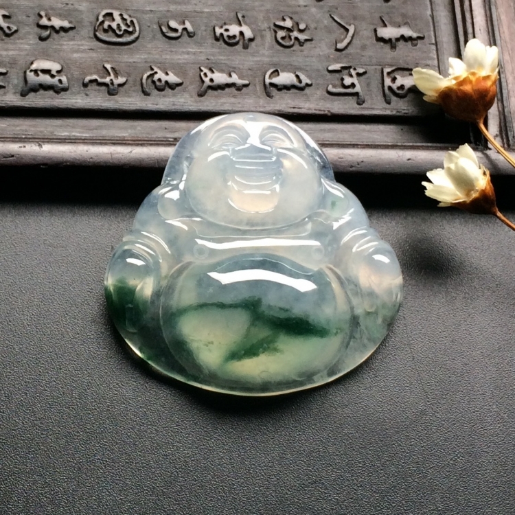 （超值推荐）冰种飘花玉佛挂件