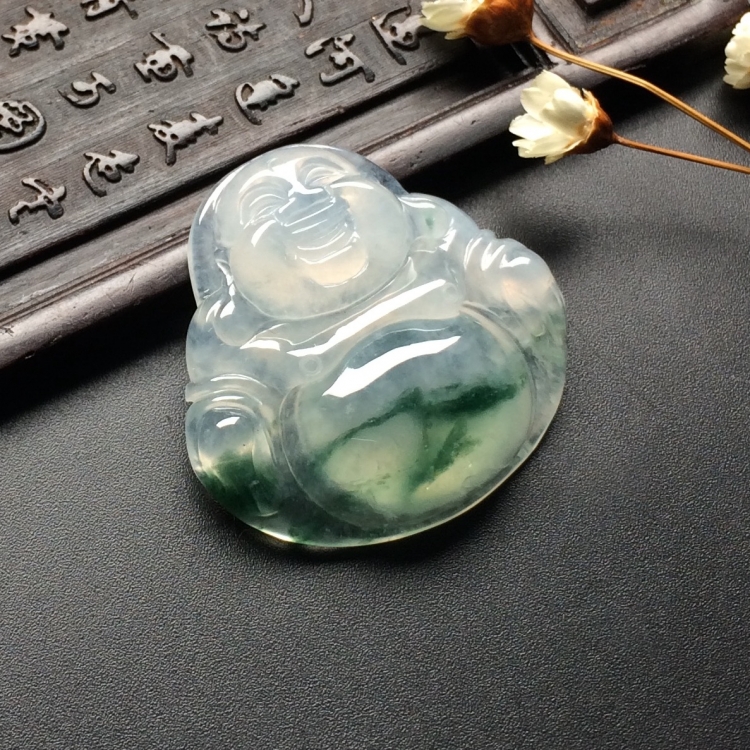 （超值推荐）冰种飘花玉佛挂件
