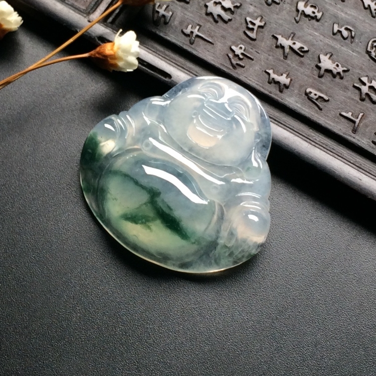 （超值推荐）冰种飘花玉佛挂件