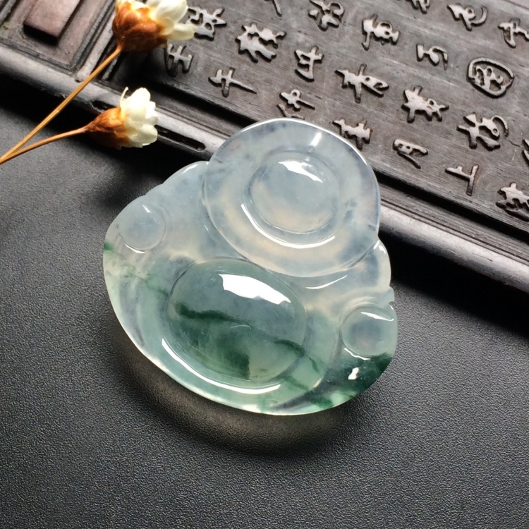 （超值推荐）冰种飘花玉佛挂件