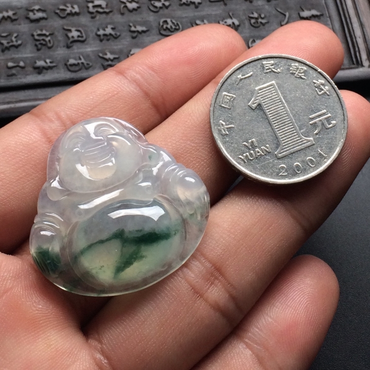 （超值推荐）冰种飘花玉佛挂件