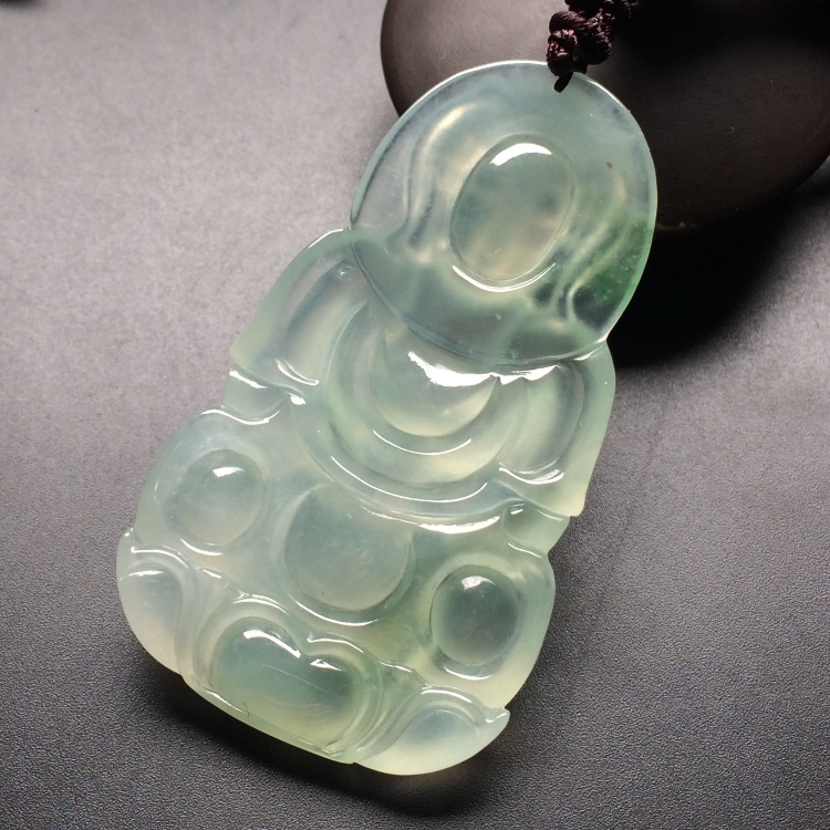 （超值推荐）冰种晴水略飘花观音挂件