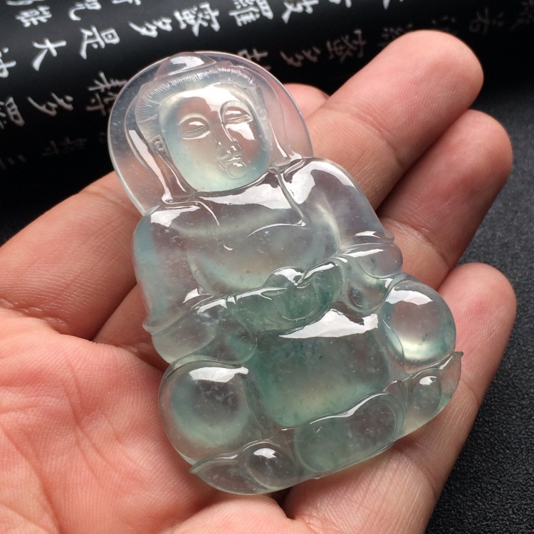 （超值推荐）冰种飘花观音挂件
