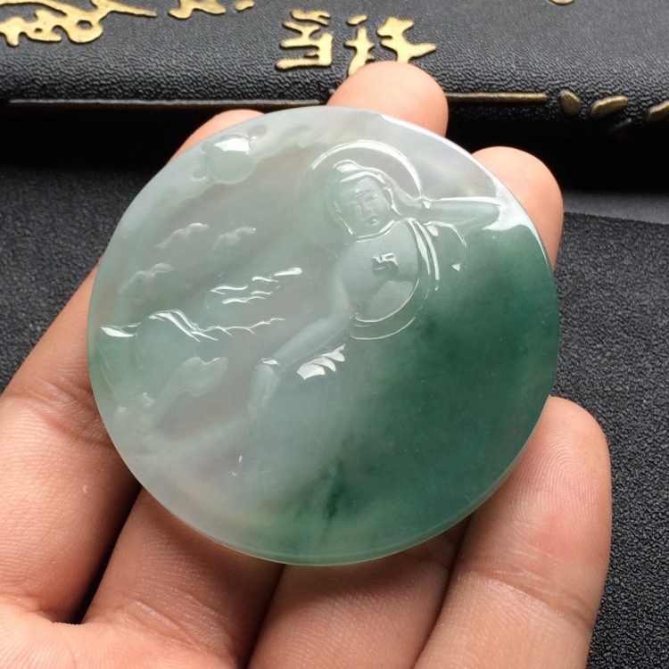（超值推荐）冰种飘花卧佛挂件