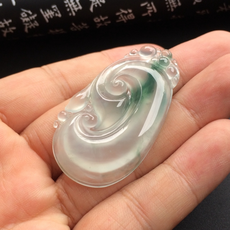 （超值推荐）冰种飘花如意挂件