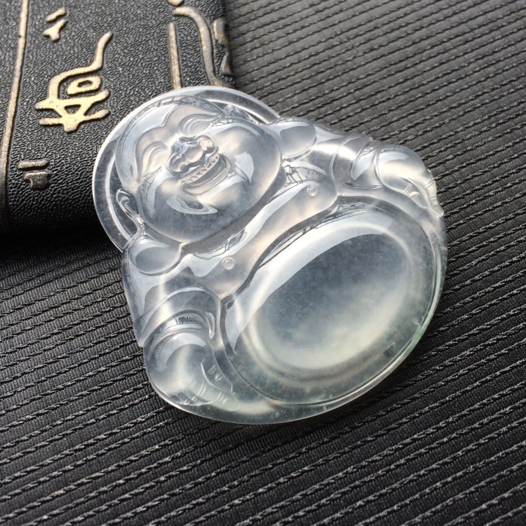 (超值推荐)冰玻种淡晴水玉佛挂件